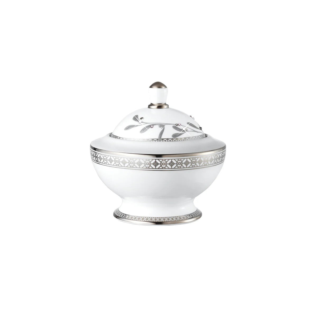 Platinum Leaves Sugar Bowl Platinum