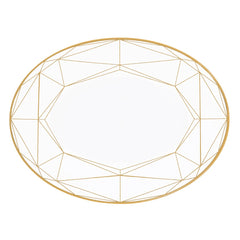 Gem Cut Gold Oval Platter