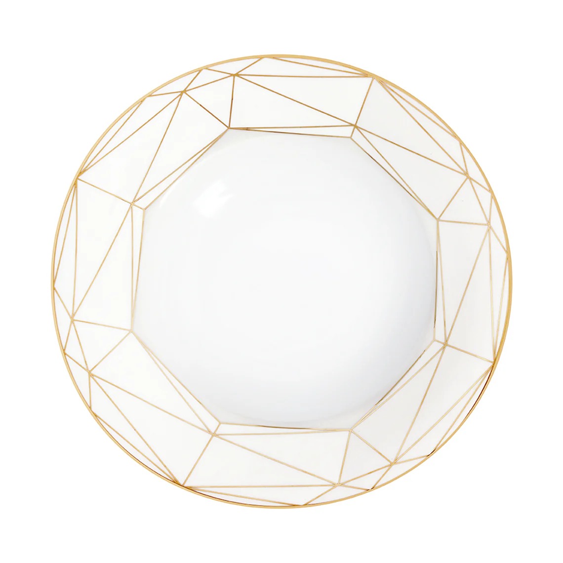 Gem Cut Gold Soup Bowl