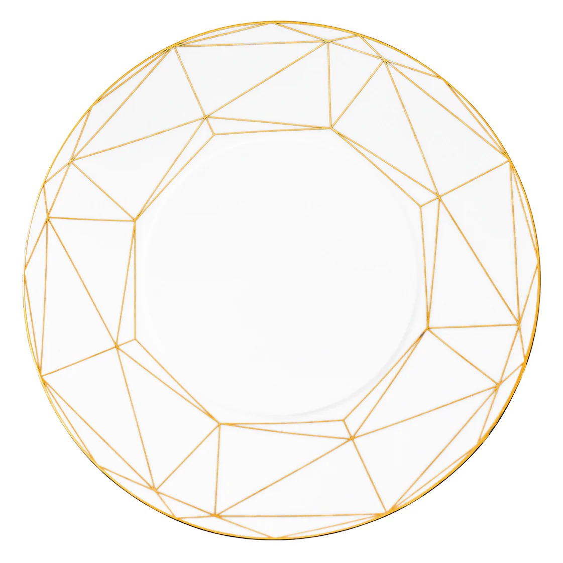 Gem Cut Gold Round Serving Platter