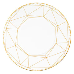 Gem Cut Gold Round Serving Platter