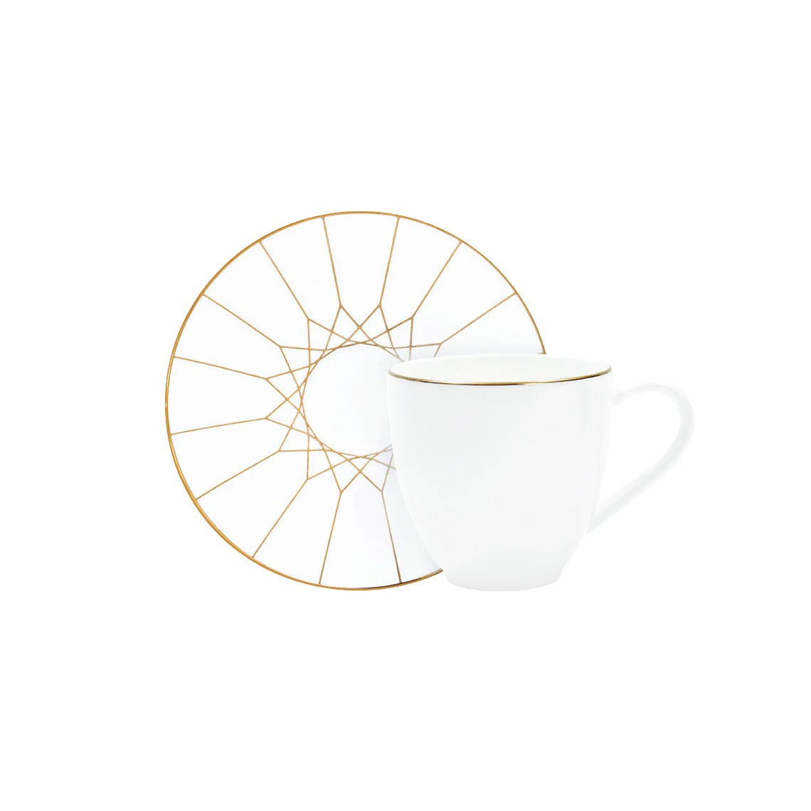 Gem Cut Gold Espresso Cup Saucer