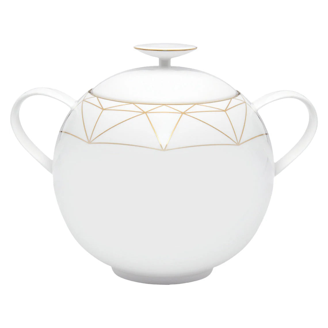 Gem Cut Gold Covered Vegetable Bowl/ Soup Tureen