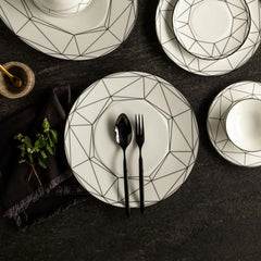 Gem Cut Onyx Dinner Plate