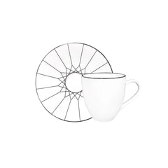 Gem Cut Onyx Espresso Cup & Saucer