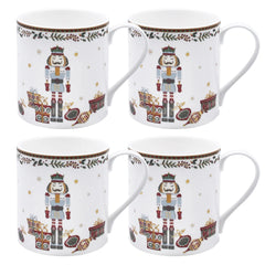 Nutcracker Mug (Set of 4) Gold Rim