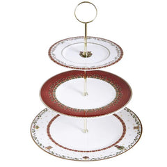 Nutcracker 3-Tier Cake Stand Gold Rim