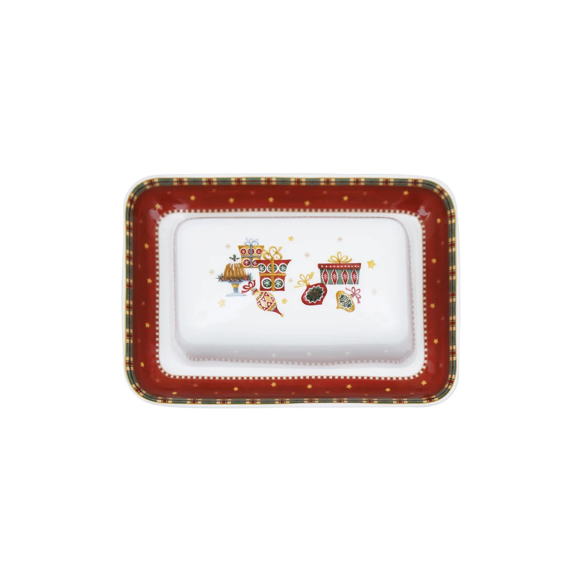 Nutcracker Butter Dish Gold Rim