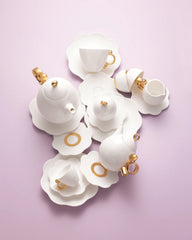 Geometrica White Canapé Plate Set of 4