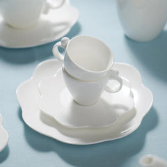 Geometrica White Espresso Cup Saucer set of 2
