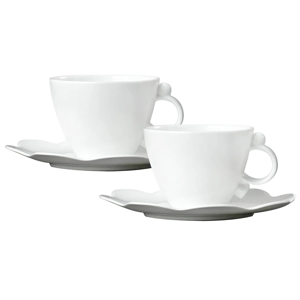 Geometrica White Tea Cup Saucer set of 2