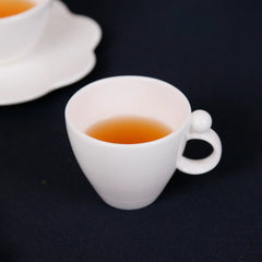 Geometrica White Tea Cup Saucer set of 2