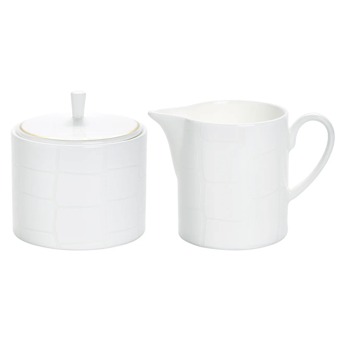 Alligator White Sugar & Creamer Set