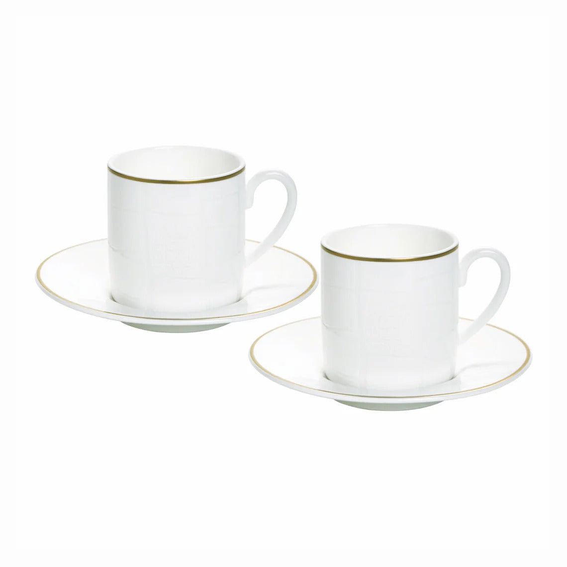 Alligator White Espresso Cup & Saucer, Set of 2