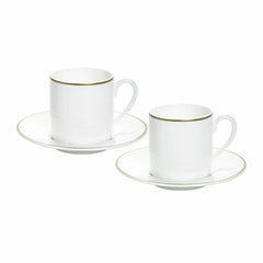 Alligator White Espresso Cup & Saucer, Set of 2