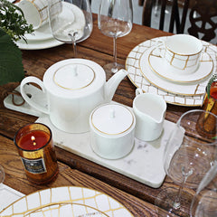 Alligator White Sugar & Creamer Set