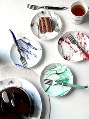 Marble Multi Color Canapé Plate, Assorted, Set of 4