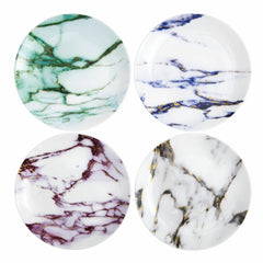 Marble Multi Color Canapé Plate, Assorted, Set of 4