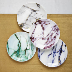 Marble Multi Color Canapé Plate, Assorted, Set of 4