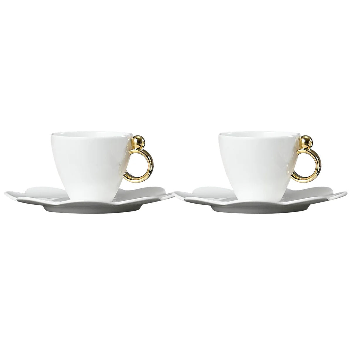 Geometrica Gold Espresso Cup &amp; Saucer, set of 2