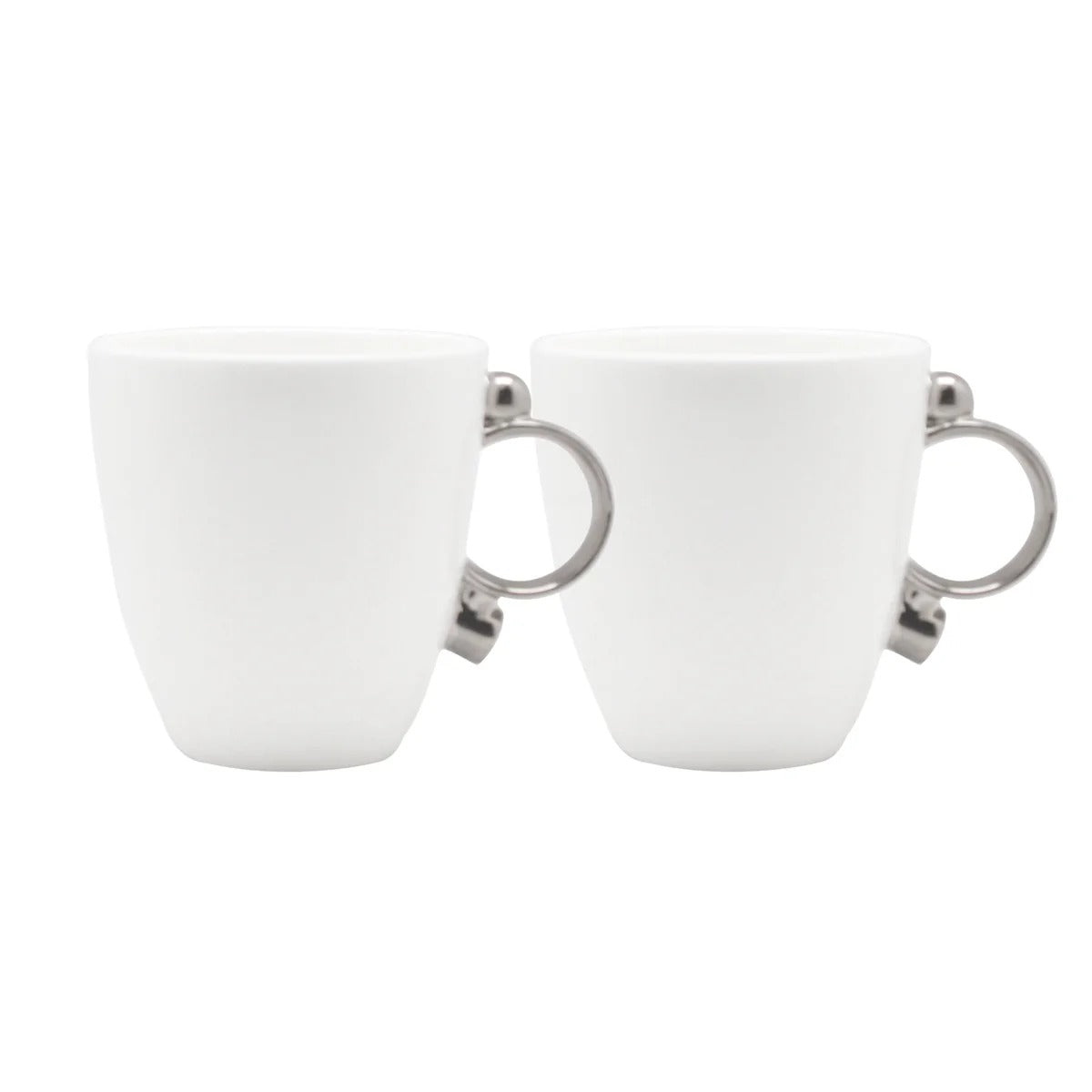 Geometrica Silver Mug, set of 2