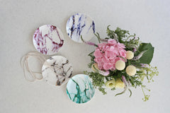 Marble Azure Canapé Plate, Set of 4
