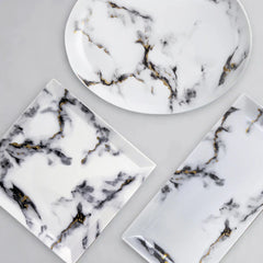 Marble Venice Fog 12" Oval Platter