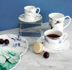 Marble Azure Tea Cup Saucer