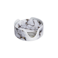 Marble Venice Fog Coaster in Holder (Set of 4)