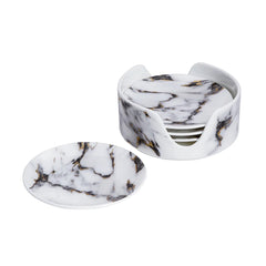 Marble Venice Fog Coaster in Holder (Set of 4)