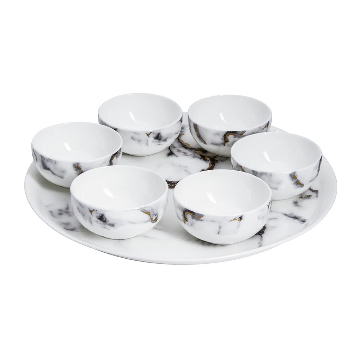 Marble Venice Fog Seder Plate/ Appetizer Set