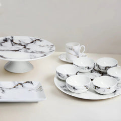 Marble Venice Fog 13" Sandwich/ Cake Tray