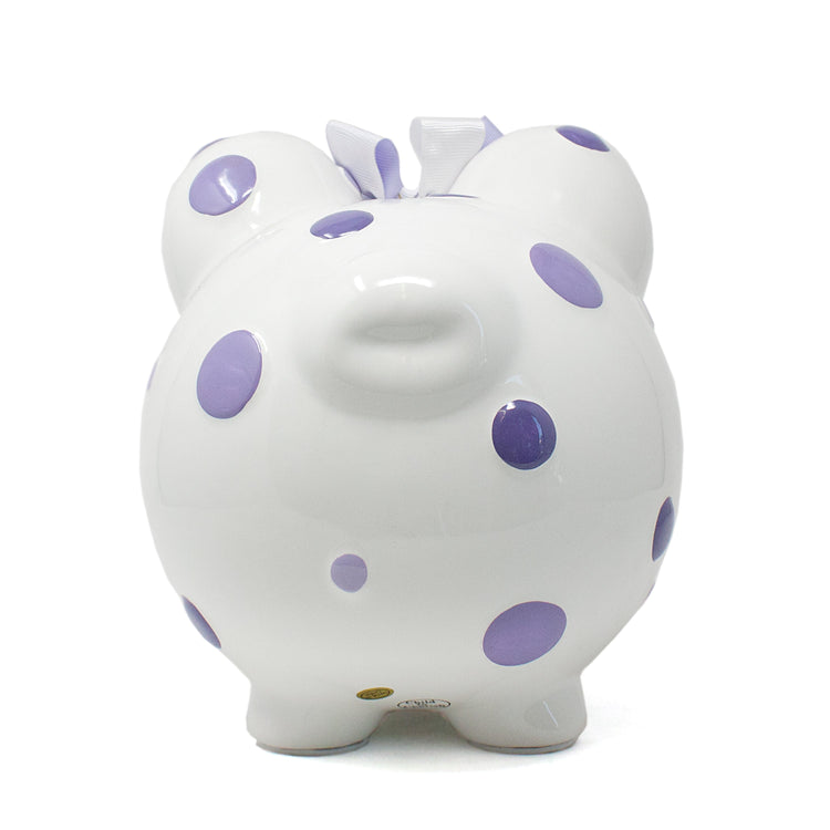 Purple Multi Dot Piggy Bank