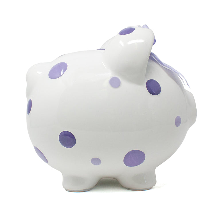 Purple Multi Dot Piggy Bank