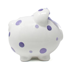 Purple Multi Dot Piggy Bank