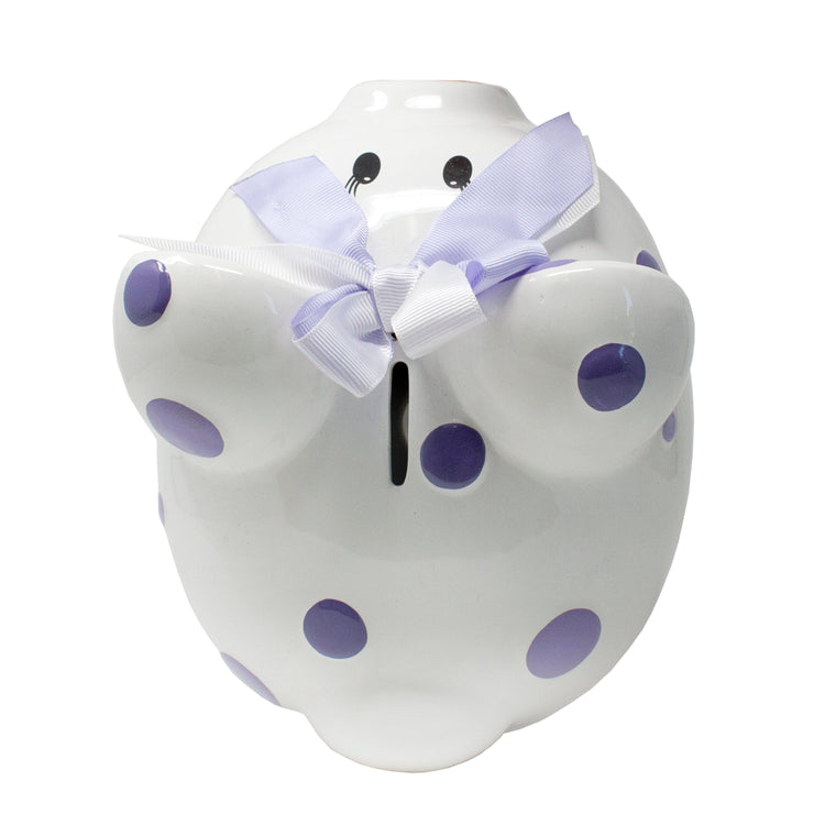 Purple Multi Dot Piggy Bank
