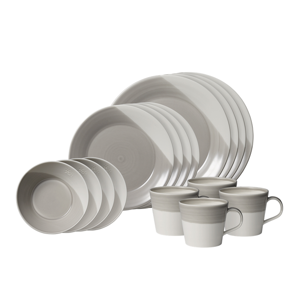 Grey 16 Piece Dinner Set