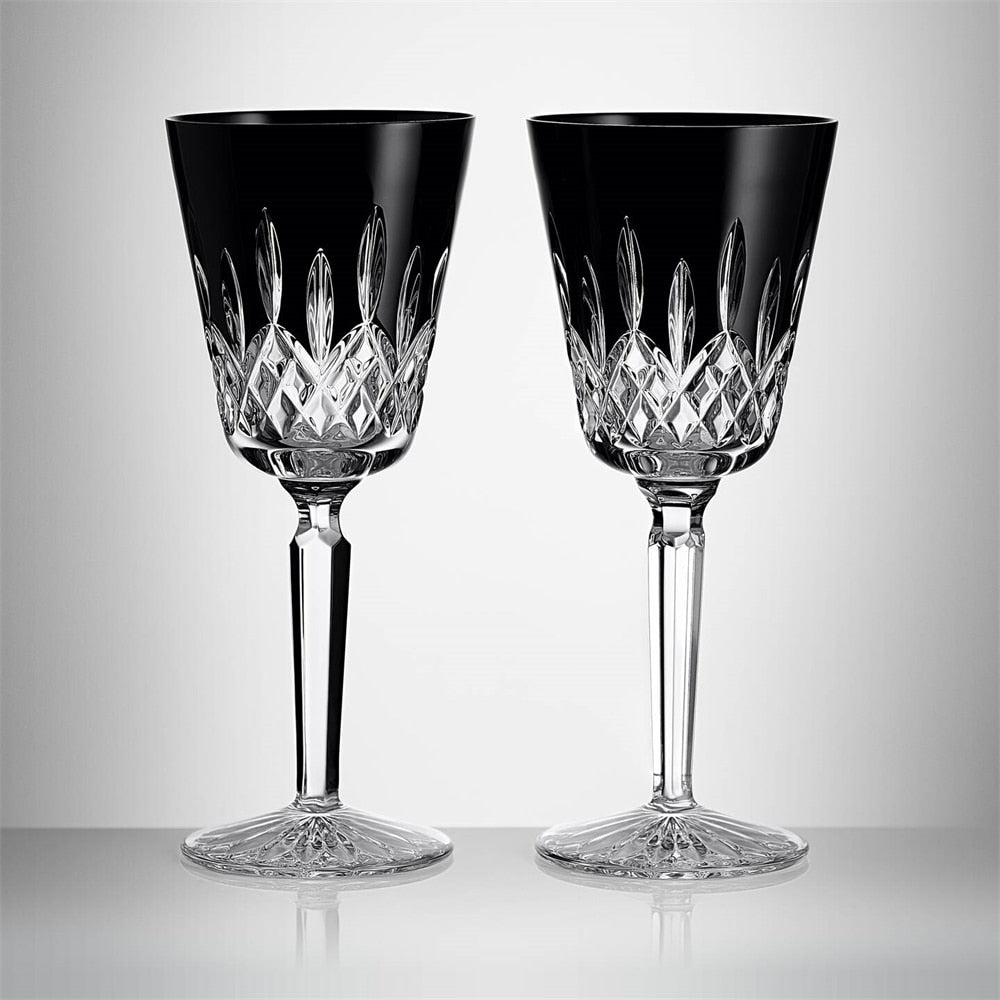 Lismore Black Medium Goblet 11.5 Oz Pair