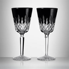 Lismore Black Medium Goblet 11.5 Oz Pair