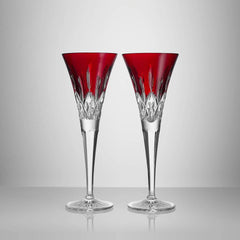 Lismore Red Toasting Flute, 5.5oz, Set of 2