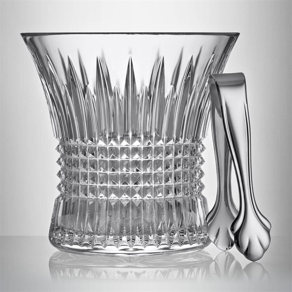 Lismore Diamond Ice Bucket 7.5" & Tongs