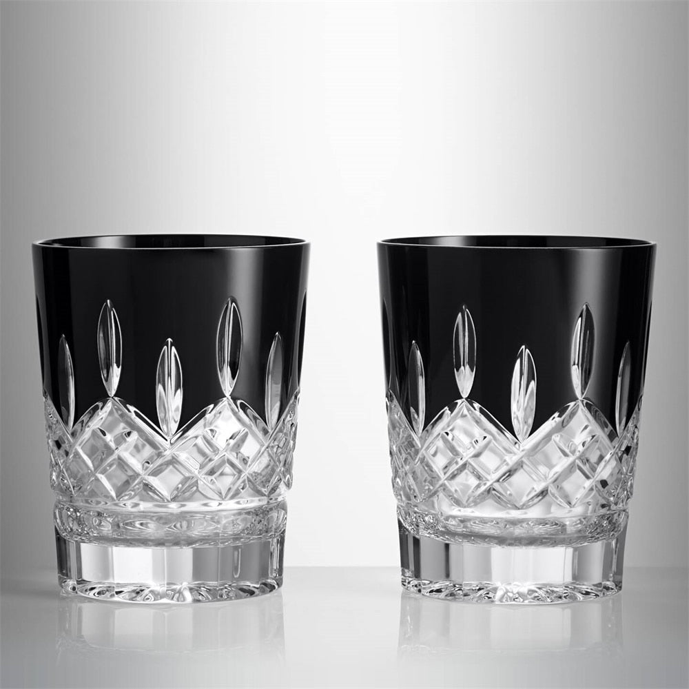 Lismore Black Double Old Fashioned, Pair