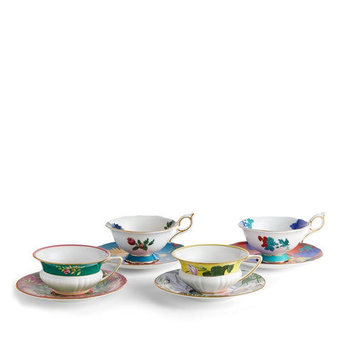Wonderlust Teacups & Saucers Set Of 4