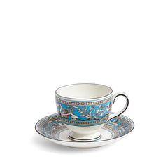 Florentine Turquoise Teacup & Saucer 174ml 5.8floz