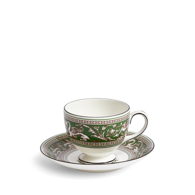 Florentine Verde Teacup & Saucer 174ml 5.8floz