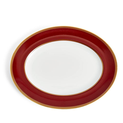 Renaissance Red Oval Platter 13.8Inch