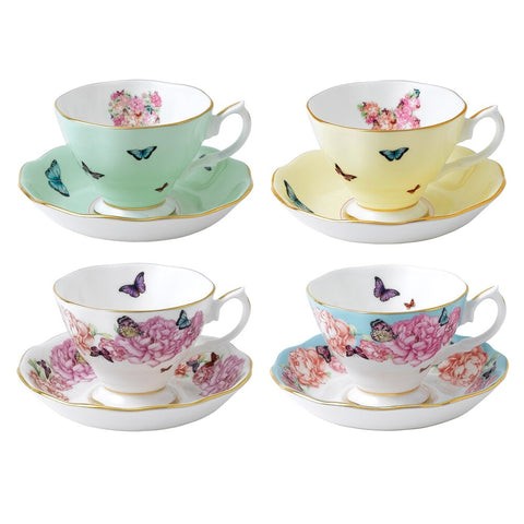 Royal Albert Miranda Kerr Friendship Teacups And Saucer, Set Of 4