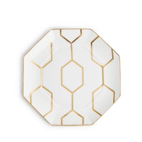 Gio Gold White Accent Plate Octagonal