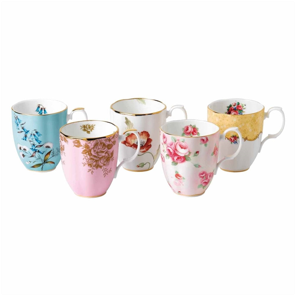 Royal Albert 100 Years Of Royal Albert 1950-1990 5-piece Mug Set