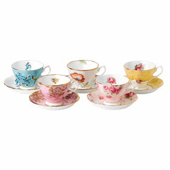 Royal Albert 100 Years Of Royal Albert 1950-1990 5-piece Teacup & Saucer Set